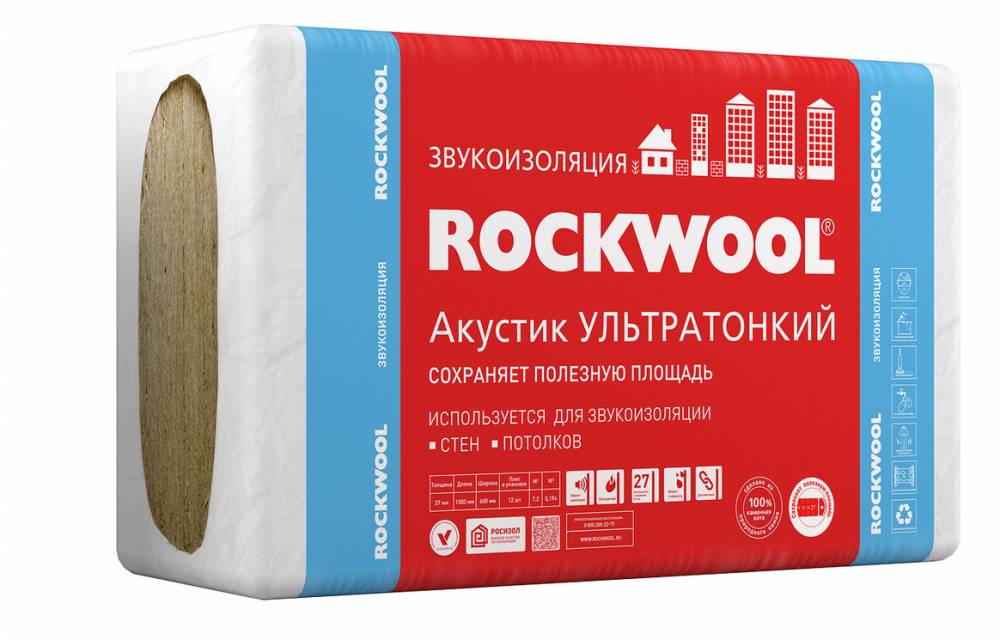 Утеплитель Rockwool «Акустик Баттс» с шумоизоляцией стен