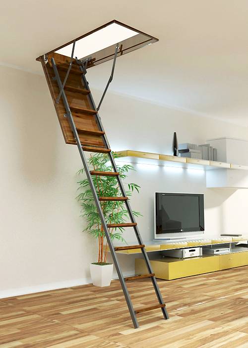 Чердачная лестница с утепленным люком — особенности и виды конструкций