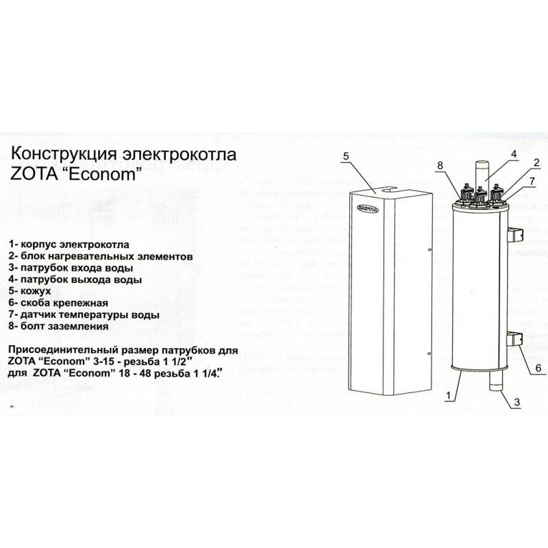Схема подключения электрокотла zota