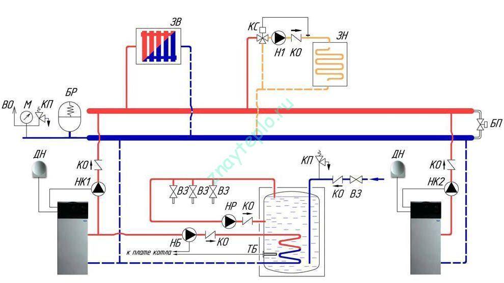 Схема подключения бойлера косвенного нагрева к одноконтурному котлу висман витопенд 100