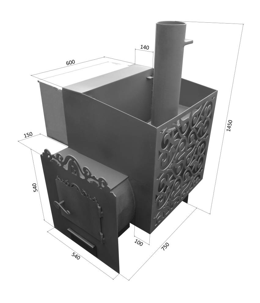 Печь банная Казаночка 400 с баком для воды