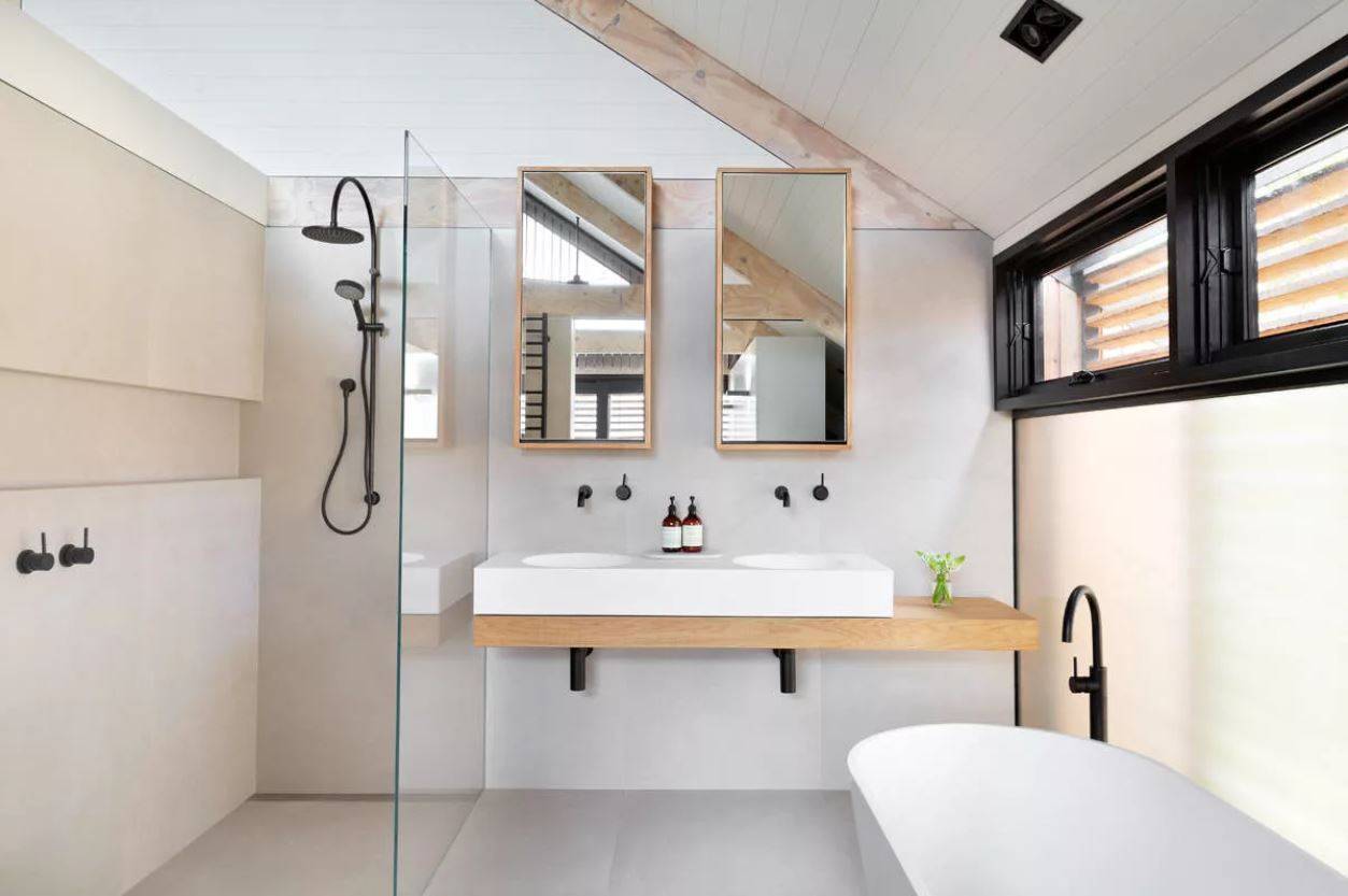 Скандинавский стиль в интерьере ванной комнаты, фото, аксессуары