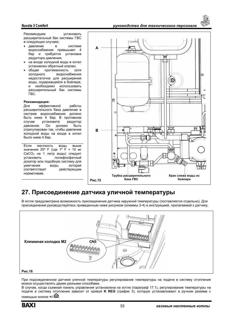 Котел Baxi Nuvola-3 Comfort панель управления