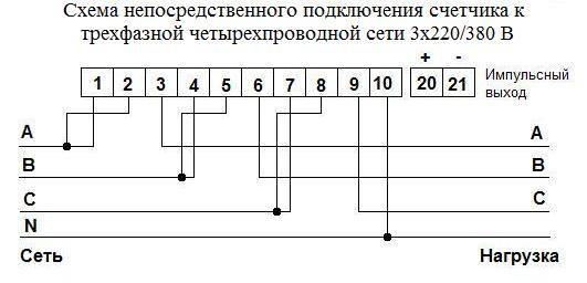 Схема подключения счетчика цэ2727