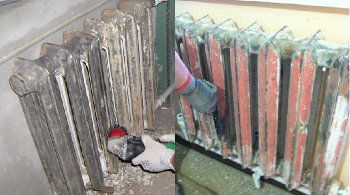 Как снять старую краску с батарей отопления - очистка чугунных радиаторов