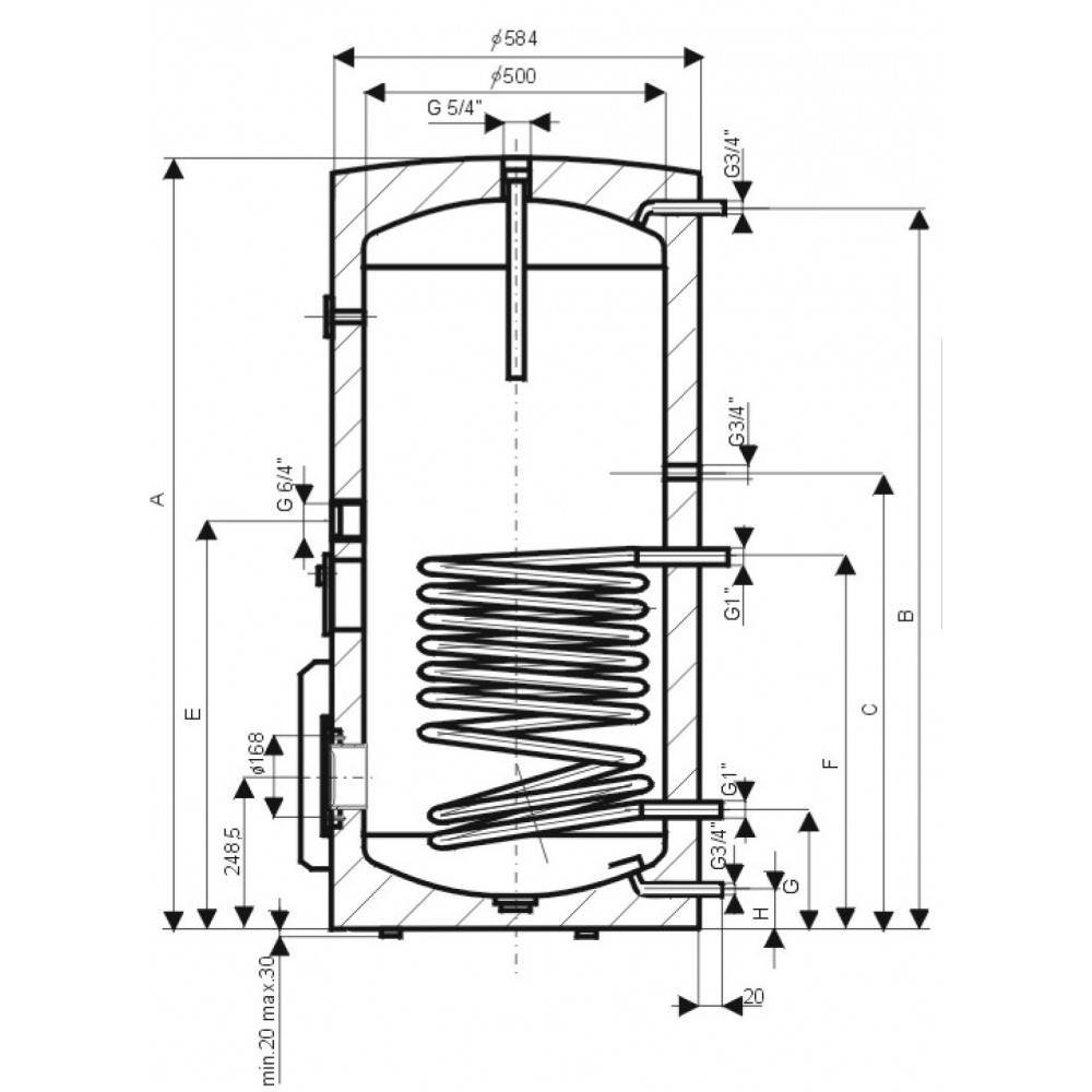 Установка датчика температуры в бойлере косвенного нагрева дражице